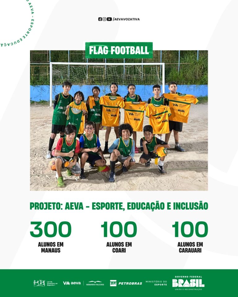 O projeto AEVA – Esporte, Educação e Inclusão está transformando vidas por meio do Flag Football!